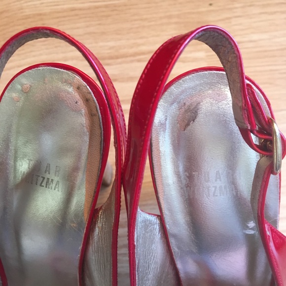 Stuart Weitzman Red patent cork platforms - Picture 5 of 6